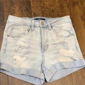 light blue shorts